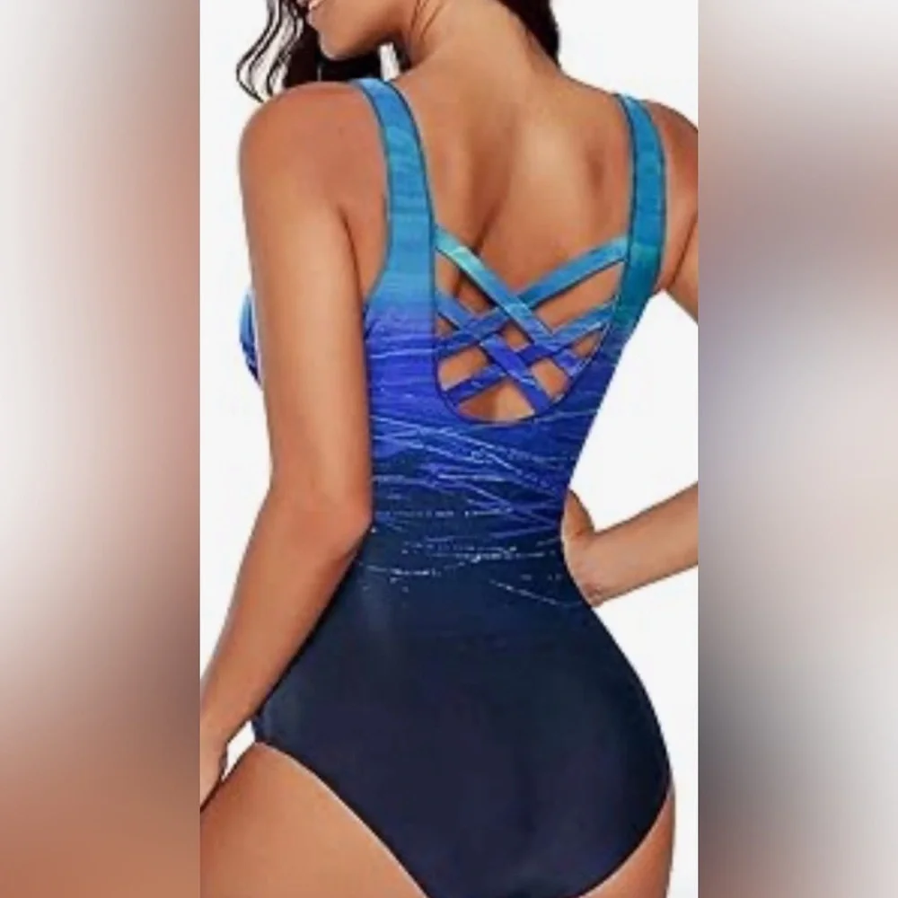 new-Swimsuit Crisscross Back Slimming Tummy Control 2026  2XX Athletic Beachwear